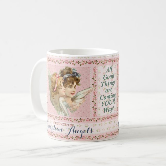 Protected by Guardian Angels Coffee Mug (Front Left)