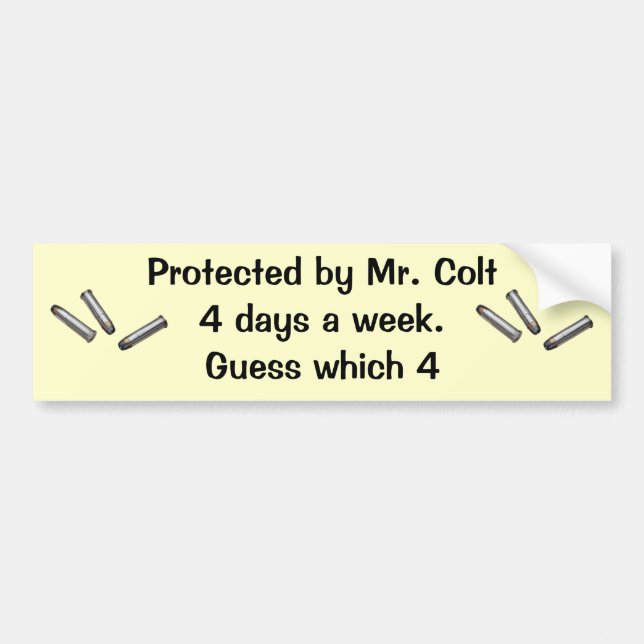 Protected By Mr. Colt Bumper Sticker (Front)