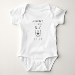 Protected By My Big Bro Dog German Shepherd Baby Bodysuit