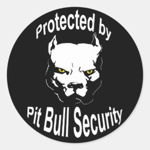 Protected by Pit Bull Security Classic Round Sticker