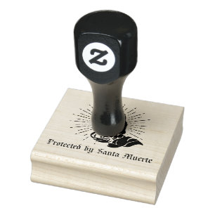 Protected by Santa Muerte Rubber Stamp