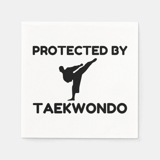 Protected By Taekwondo Napkin (Front)