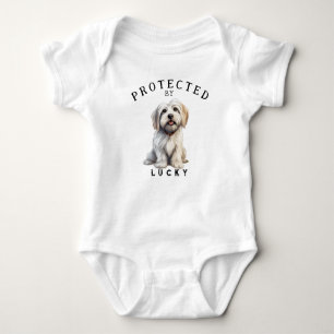 Protected By the Family Dog Baby Bodysuit