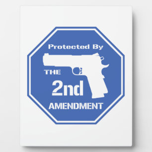 Protected By The Second Amendment (Blue) Plaque