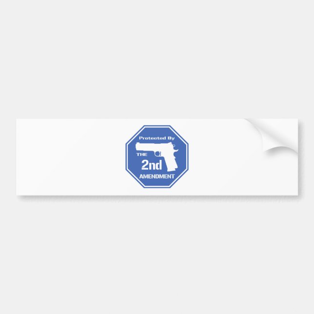 Protected By The Second Amendment (Blue).png Bumper Sticker (Front)