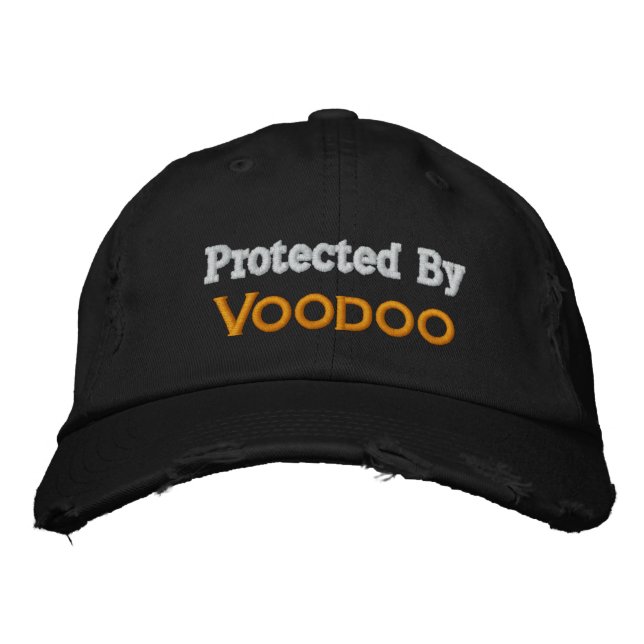Protected By Voodoo Embroidered Hat (Front)