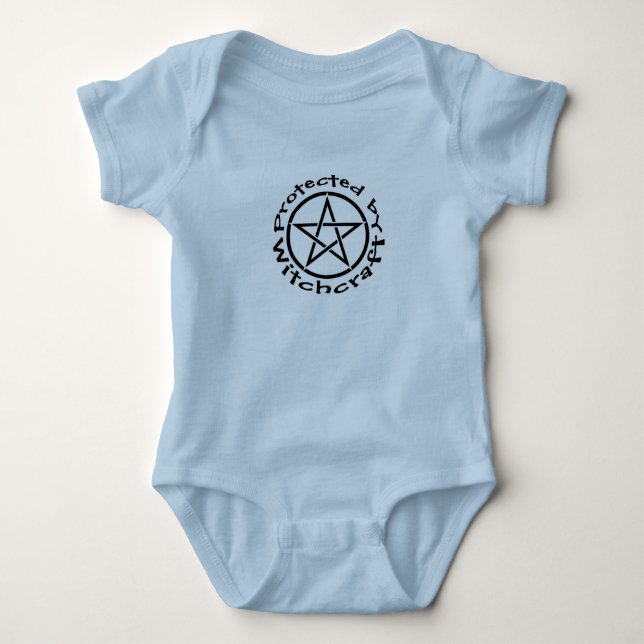 Protected by Witchcraft Pagan Wiccan Baby Creeper (Front)