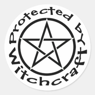Protected by Witchcraft Pentacle Stickers Labels