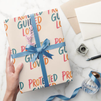 Protected Guided Loved Positive Affirmation Wrap Wrapping Paper
