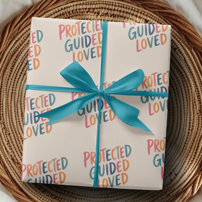 Protected Guided Loved Positive Affirmation Wrap Wrapping Paper (Creator Uploaded)