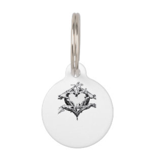 Protecting A Heart  - Skeleton Hand Heart Pet Tag