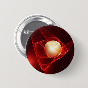 Protecting You, Modern Abstract Red Fractal Art 6 Cm Round Badge