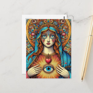 Protection From Evil Sacred Heart Of Mary Postcard