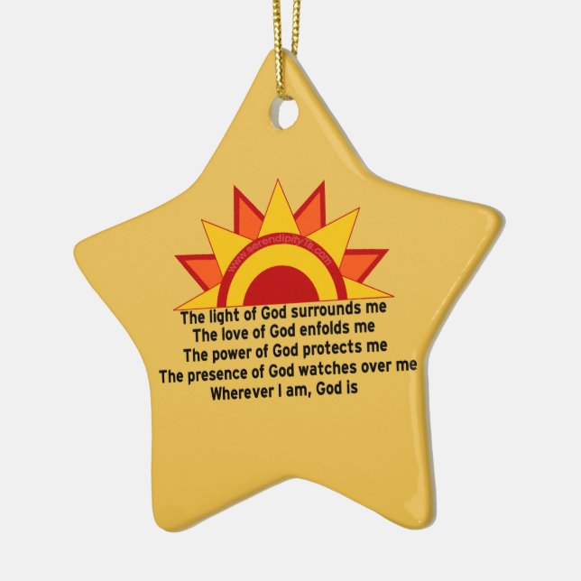 Protection Prayer Ceramic Tree Decoration (Left)