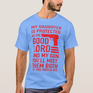 PROTECTIVE DADDY  Funny Dad of Girl Tee 