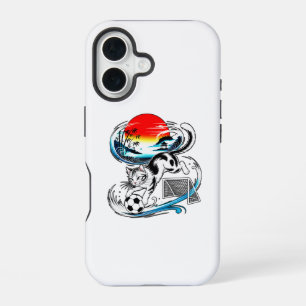 Protective Japanese Soccer Cat For Anime & Art Lov iPhone 16 Case