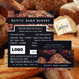 Protein Bread Rolls, Bakers, Bakery Store Business Card