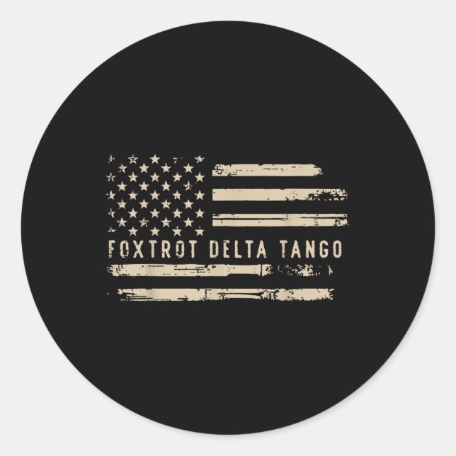 Protest Foxtrot Delta Tango Us Flag Resist Men Wom Classic Round Sticker (Front)