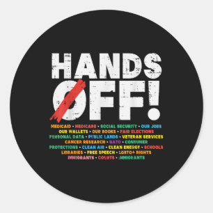 Protest Hands Off Medicare Social Security Resist Classic Round Sticker