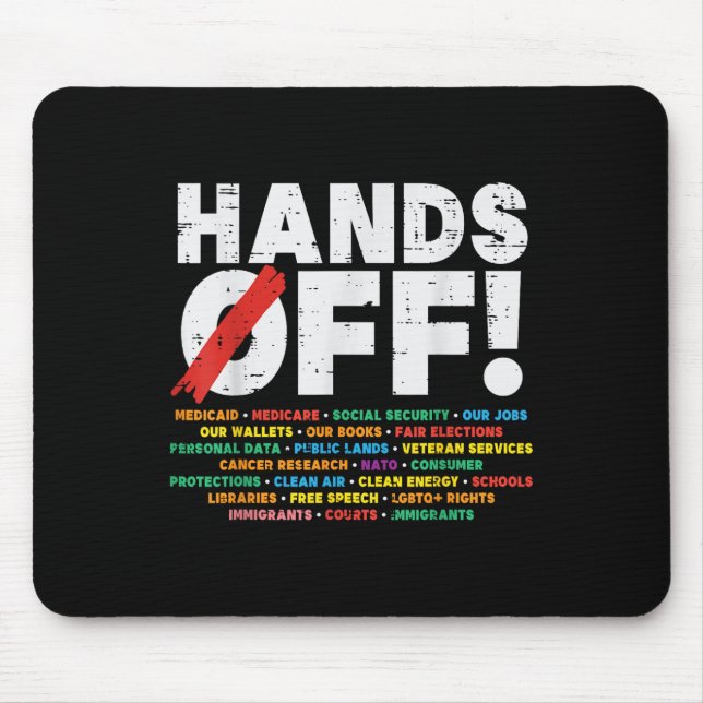 Protest Hands Off Medicare Social Security Resist  Mouse Pad (Front)