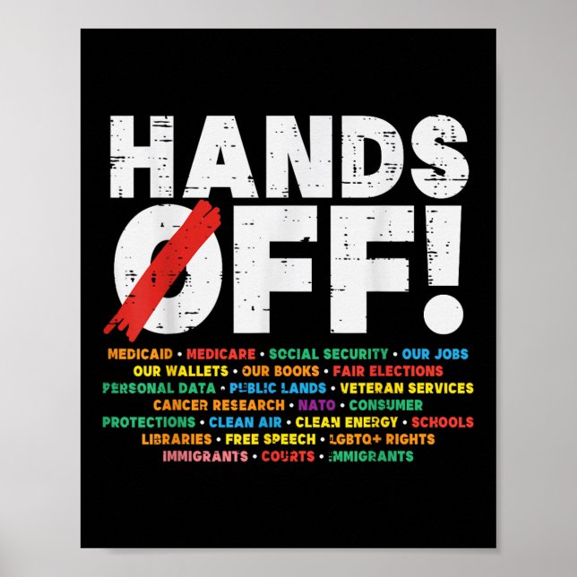 Protest Hands Off Medicare Social Security Resist  Poster (Front)