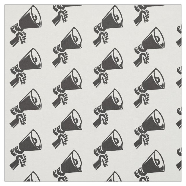 Protest Megaphone Black White Pattern Resist Fabric (Swatch)