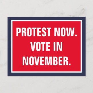 Protest Now Vote in November Politics Resist Postcard
