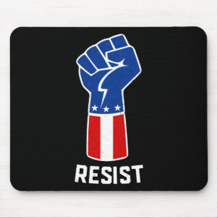 Protest Resist Fist Red White And Blue Mouse Pad