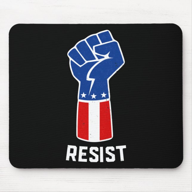 Protest Resist Fist Red White And Blue  Mouse Pad (Front)