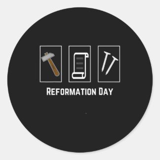 Protestant Reformation Day Shirt Hammer 95 Theses  Classic Round Sticker