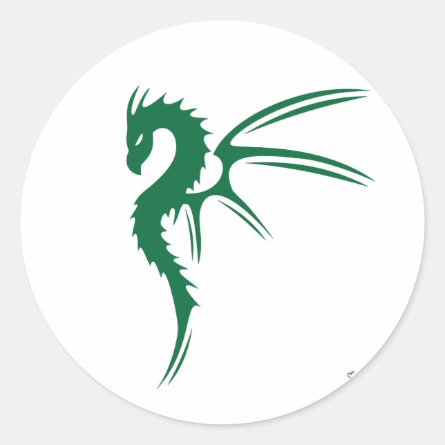 Prothero the Green Dragon Classic Round Sticker (Front)