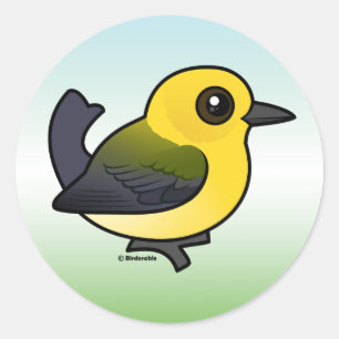 Prothonotary Warbler Classic Round Sticker