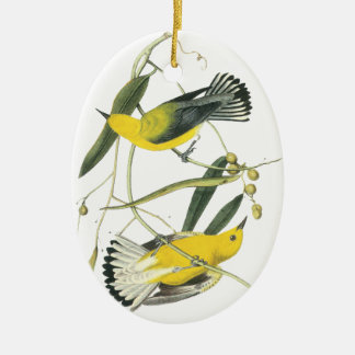 Prothonotary Warbler, John Audubon Ceramic Tree Decoration