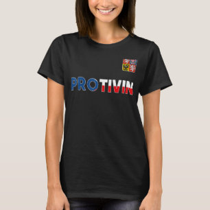 Protivin Czech Republic Heart Flag Lion Coat Of Ar T-Shirt
