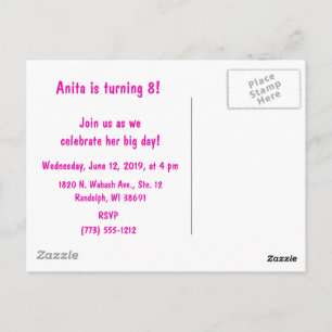 #Proud2BNaturalMe Birthday Invitation Postcard