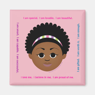 #Proud2BNaturalMe #IAm Positive Affirmation Afro Magnet
