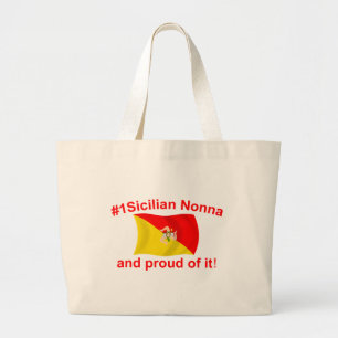 Proud #1 Sicilian Nonna Large Tote Bag