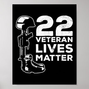 Proud 22 Veteran Lives Suicide Awareness  Poster
