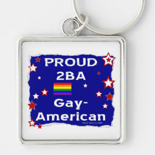 Proud 2BA Gay-American Key Ring
