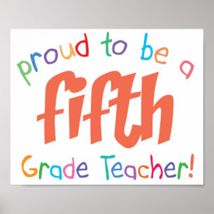 Proud 5th Grade Teacher Poster