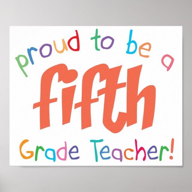 Proud 5th Grade Teacher Poster (Front)