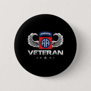 Proud 82nd Airborne Division Paratrooper Veteran 6 Cm Round Badge