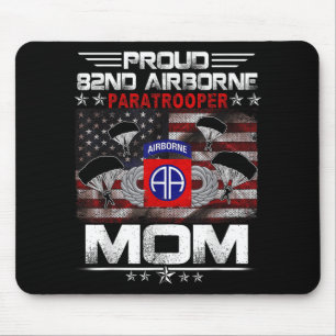 Proud 82nd Airborne Paratrooper Mum Us Flag - Vete Mouse Pad