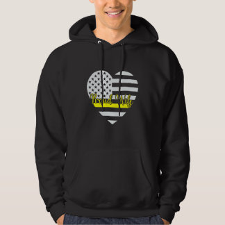 Proud 911 Dispatcher Wife American Distressed Flag Hoodie