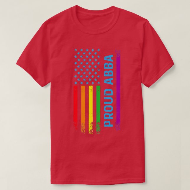 Proud Abba LGBT LGBTQ Rainbow Flag Proud Grandma o T-Shirt (Design Front)