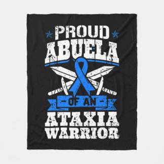 Proud Abuela Of An Ataxia Warrior Dystaxia Awarene Fleece Blanket
