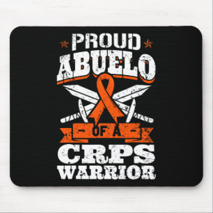 Proud Abuelo Of A CRPS Warrior RSD Awareness Ribbo Mouse Pad