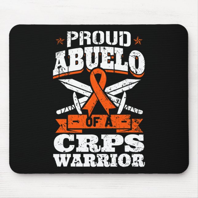 Proud Abuelo Of A CRPS Warrior RSD Awareness Ribbo Mouse Pad (Front)