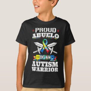 Proud Abuelo Of An Autism Warrior Awareness Ribbon T-Shirt