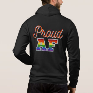 Proud AF Orange Rainbow Glitter Hoodie